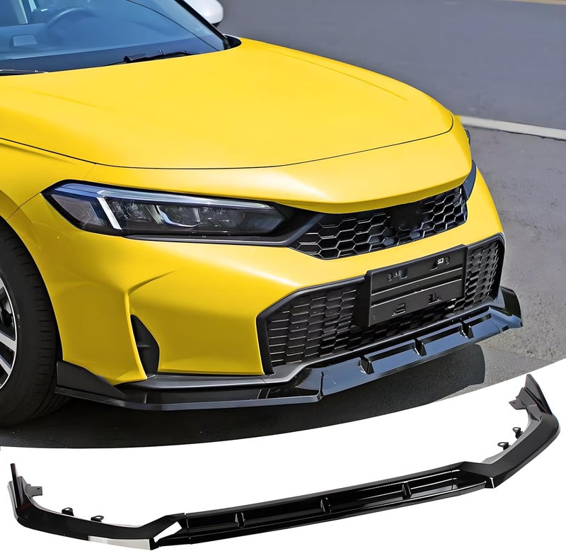 Sts.Ev01 Front Bumper Lip Splitter Spoiler Fit for Honda Civic Hatchback/Sedan/LX/Sport/Si/Hybrid/Touring 2025 2026, 3pcs Air Dam Chin Body Kit Underbody Lip Accessories (Gloss Black) - Image 1